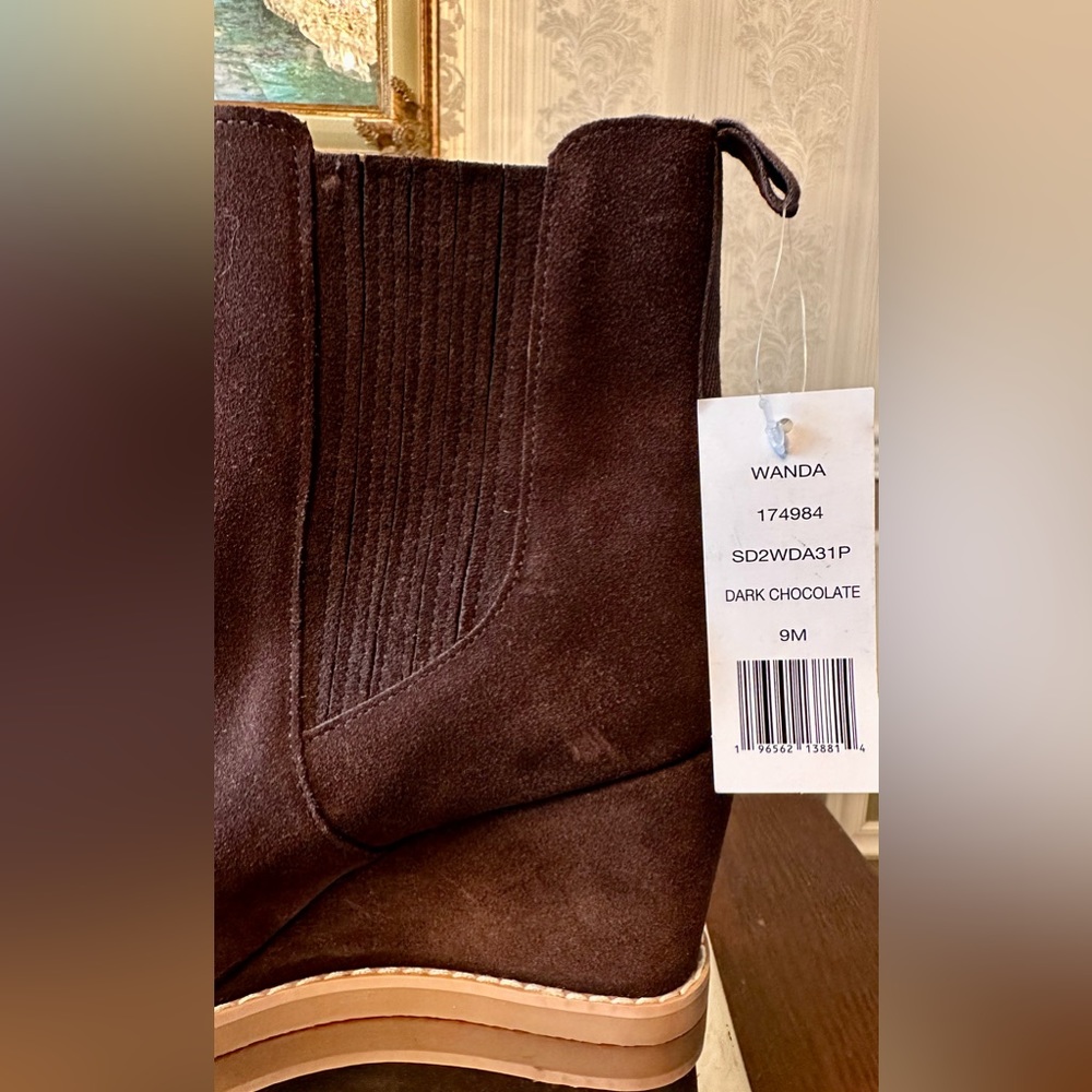 NWT!🤩Splendid!❄️WANDA!⛄️Wedge Heel Ankle Bootie/dark chocolate brown/Size-9 - Picture 5 of 14